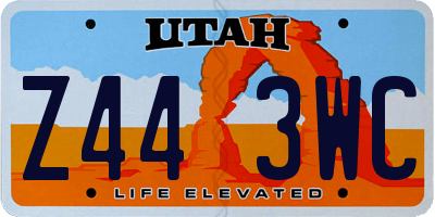UT license plate Z443WC