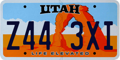 UT license plate Z443XI