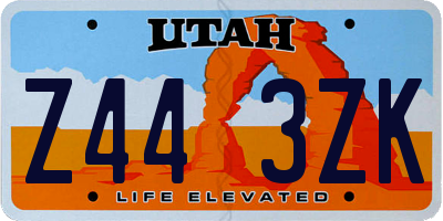 UT license plate Z443ZK