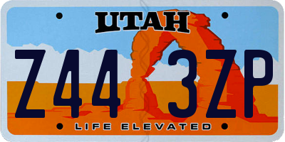 UT license plate Z443ZP