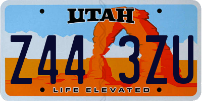 UT license plate Z443ZU
