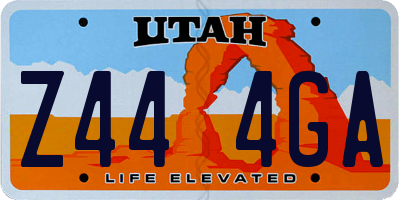 UT license plate Z444GA
