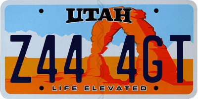 UT license plate Z444GT