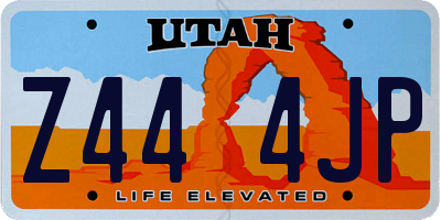 UT license plate Z444JP