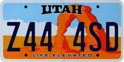 UT license plate Z444SD