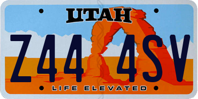 UT license plate Z444SV