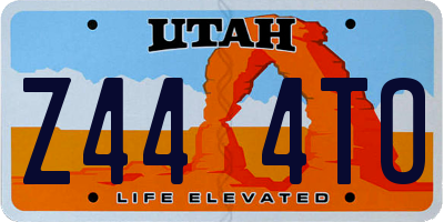 UT license plate Z444TO