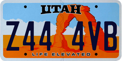 UT license plate Z444VB