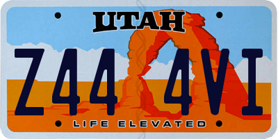 UT license plate Z444VI