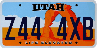 UT license plate Z444XB