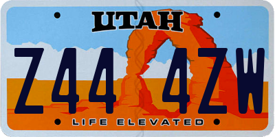 UT license plate Z444ZW