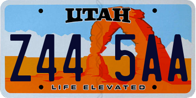 UT license plate Z445AA