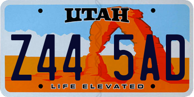 UT license plate Z445AD
