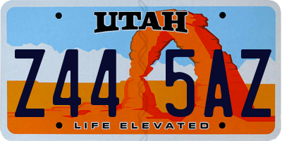 UT license plate Z445AZ