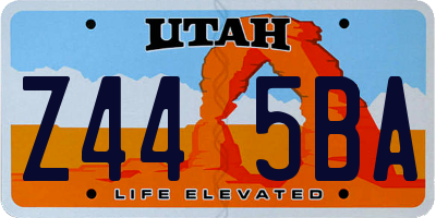 UT license plate Z445BA