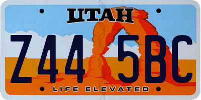 UT license plate Z445BC