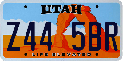 UT license plate Z445BR