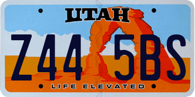 UT license plate Z445BS