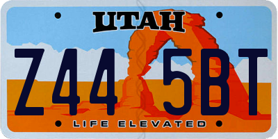 UT license plate Z445BT