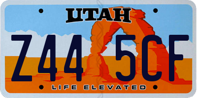UT license plate Z445CF