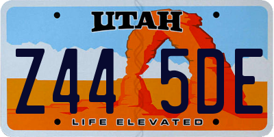 UT license plate Z445DE