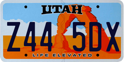 UT license plate Z445DX