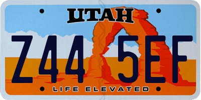 UT license plate Z445EF