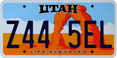 UT license plate Z445EL