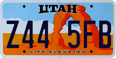 UT license plate Z445FB