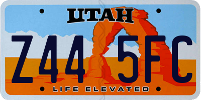 UT license plate Z445FC