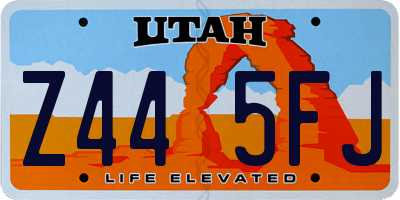 UT license plate Z445FJ