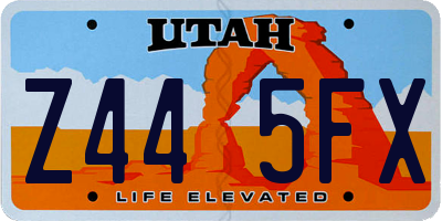 UT license plate Z445FX