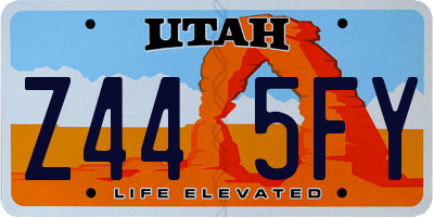 UT license plate Z445FY