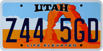 UT license plate Z445GD