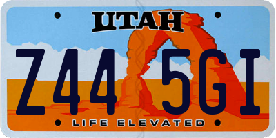 UT license plate Z445GI