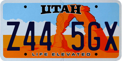 UT license plate Z445GX