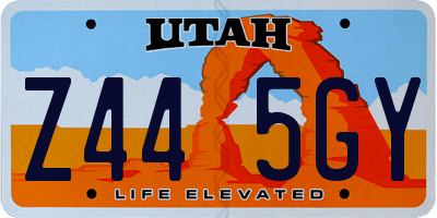 UT license plate Z445GY