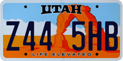 UT license plate Z445HB