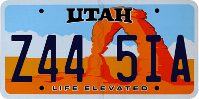 UT license plate Z445IA