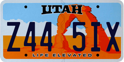 UT license plate Z445IX