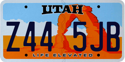 UT license plate Z445JB