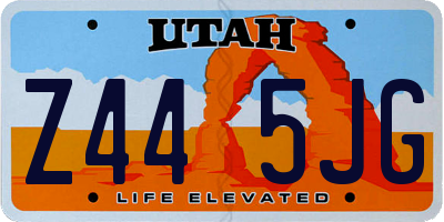 UT license plate Z445JG
