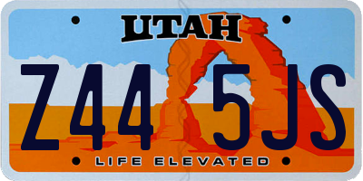 UT license plate Z445JS