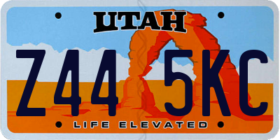 UT license plate Z445KC