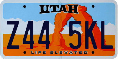 UT license plate Z445KL