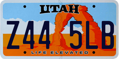 UT license plate Z445LB