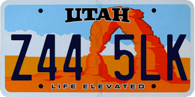 UT license plate Z445LK