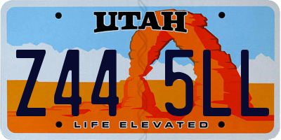 UT license plate Z445LL