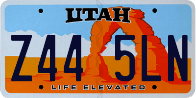 UT license plate Z445LN