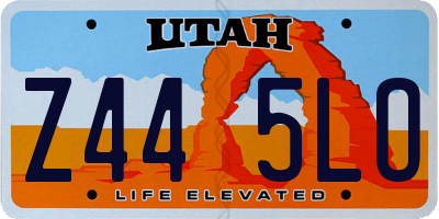 UT license plate Z445LO
